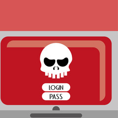 Security system design. protection icon. isolated illustration, vector