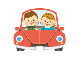 ドライブをする男女　その3