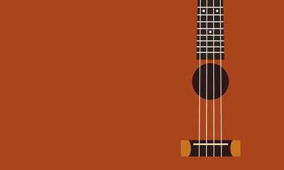 Fototapeta premium Ukulele background flat design vector illustration