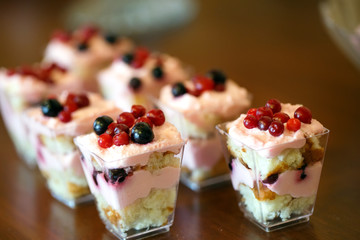 curd tartlets with berries.
