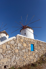 Obraz na płótnie Canvas White windmill on the island of Mykonos, Cyclades Islands