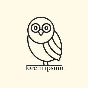 Vector owl icon - emblem
