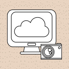 Technology design. computer icon. colorful illustration , vector