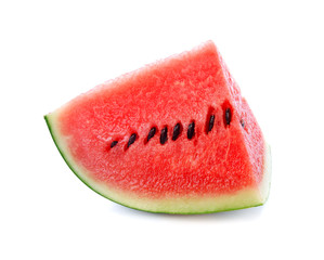 Sliced ripe watermelon isolated on white background