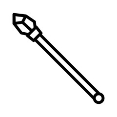 Magic wand or scepter line art icon for games and websites