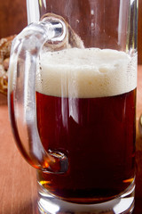 Dark beer in a glass glass