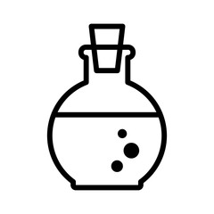 Health or magic mana potion bottle line art icon for games and websites