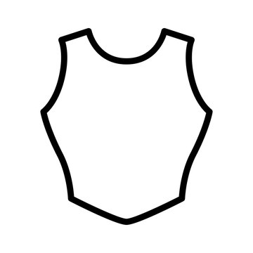 Body vest breastplate armor line art icon for games and websites
