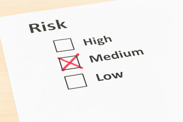 Fototapeta premium Risk assessment check box