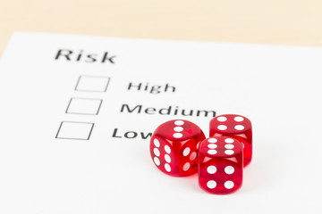 Dice and risk assessment check box