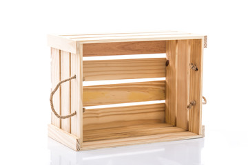 wooden crate on white background