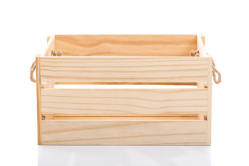 wooden crate on white background