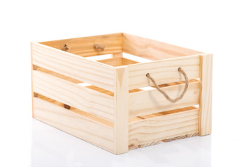 wooden crate on white background