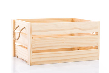 wooden crate on white background
