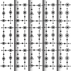 geometric and dotty pattern set