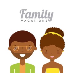 family on summer vacation design 