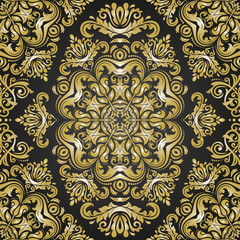 Seamless oriental golden ornament in the style of baroque. Traditional classic vector pattern