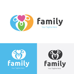Obraz premium Family logo, kids logo,people logo,play and love logo concept,creative idea logo,vector logo template.