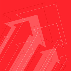 Increasing arrows abstract background. Flat vector concept illustration of growth arrows and power. Infographic design element for web, internet, print, presentation, document, booklet, social network