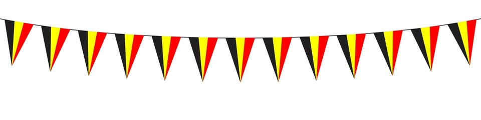 Banni&egrave;re. Guirlandes fanions. Noir, jaune, rouge