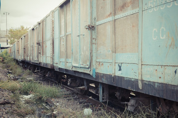 Fototapeta na wymiar Between bogie of Thai train