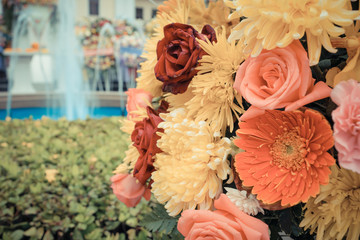 Orange flower in a bouquet