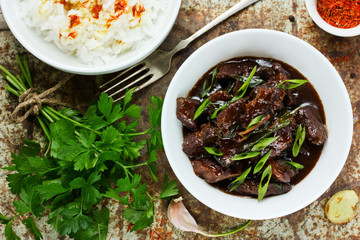 Chinese mongolian beef stir fry
