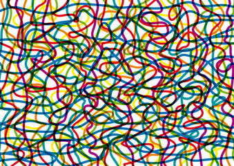 abstract confusion colorful vector background, wool tangled conc