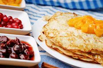 Pancakes and jam