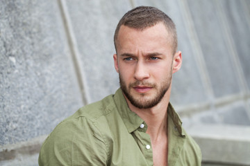 Portrait close up of young man