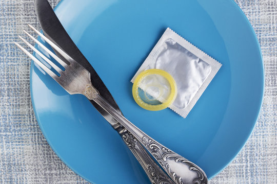 condom in a plate