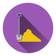 Fototapeta premium Icon of Construction shovel and sand