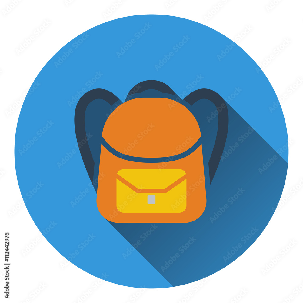 Wall mural Flat design icon of School rucksack in ui colors