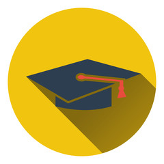 Flat design icon of Graduation cap in ui colors