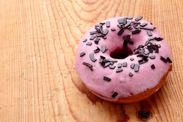 donut with pink frosting