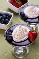 pudding in glass bowl