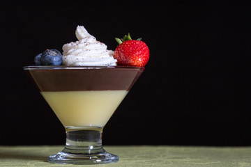 pudding in glass bowl