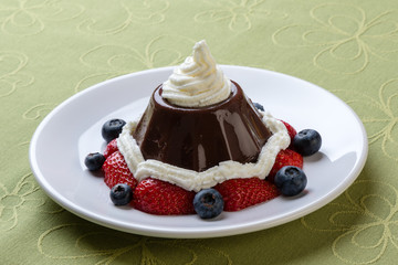 chocolate pudding with fruits