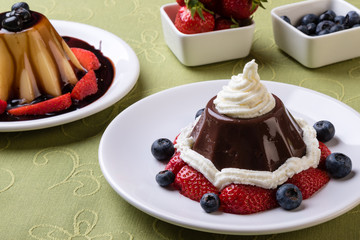 chocolate pudding with fruits