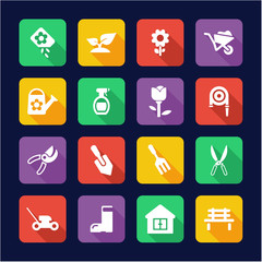 Gardening Icons Flat Design 
