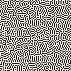 Vector Seamless Black And White Jumble Organic Lines Pattern