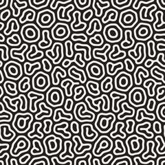 Vector Seamless Black And White Jumble Organic Lines Pattern