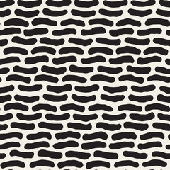 Vector Seamless Black and White Hand Drawn Jumble Lines Pattern