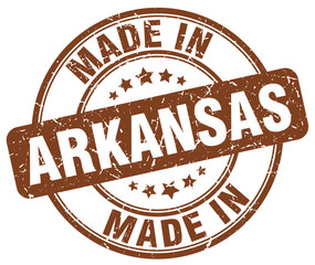 made in Arkansas brown grunge round stamp