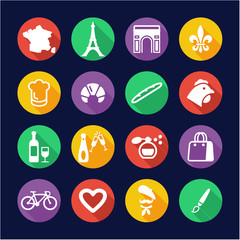 France Icons Flat Design Circle