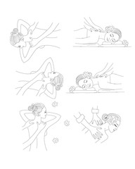 Obraz premium Back massage, woman sketch for your design