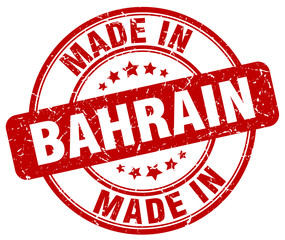 made in Bahrain red grunge round stamp