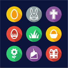 Easter Icons Flat Design Circle