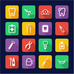 Dentist Icons Flat Design