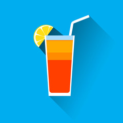Cocktail Drinks Glass Flat Icon